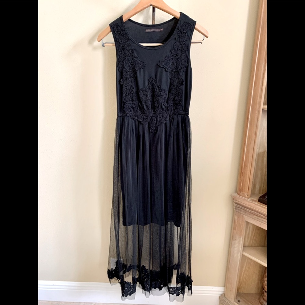 Black Hazel lace overlay dress